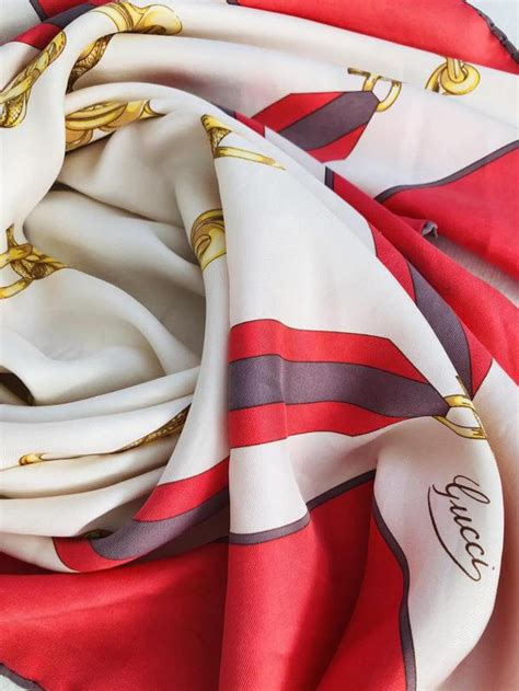 gucci red silk scarf|Gucci scarf unisex.